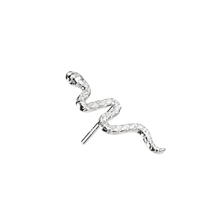 top only 14k white gold snake threadless labret