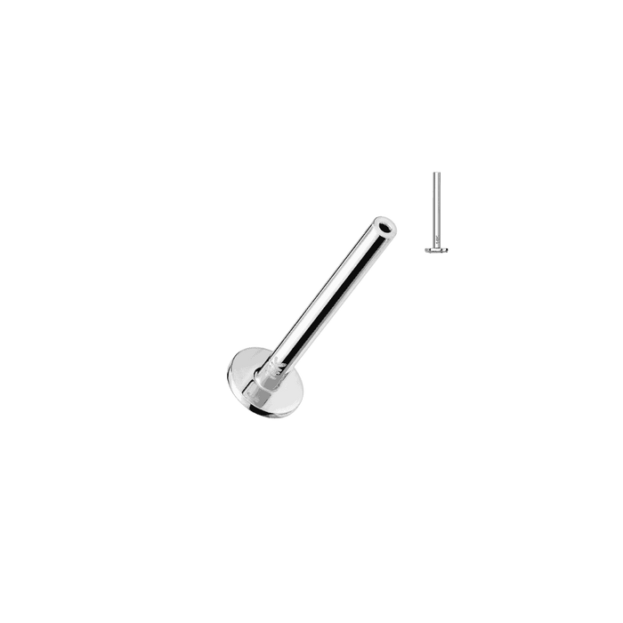 white gold 14k threadless labret post