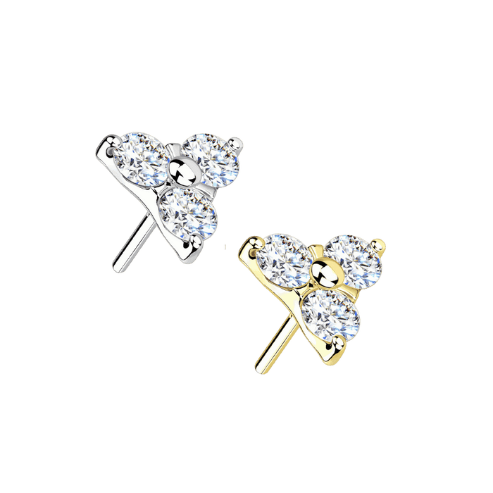 trinity gem threadless top only 14k pure gold
