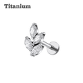 steel color titanium earring 4 petals design