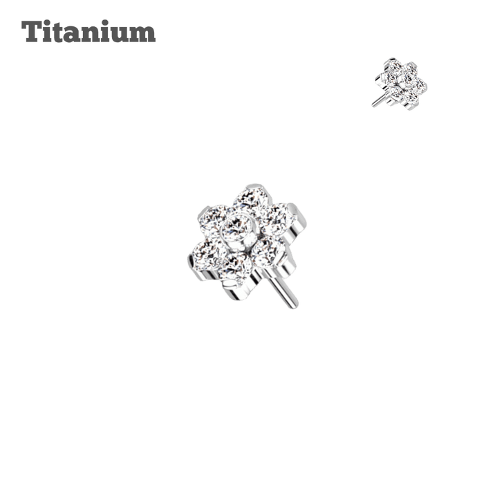 4mm Flower Gem Titanium Threadless Top