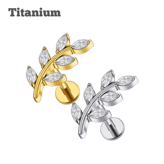 6 petals design earring titanium threaded labret