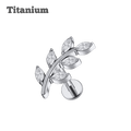 steel color titanium labret 6 petals design earring