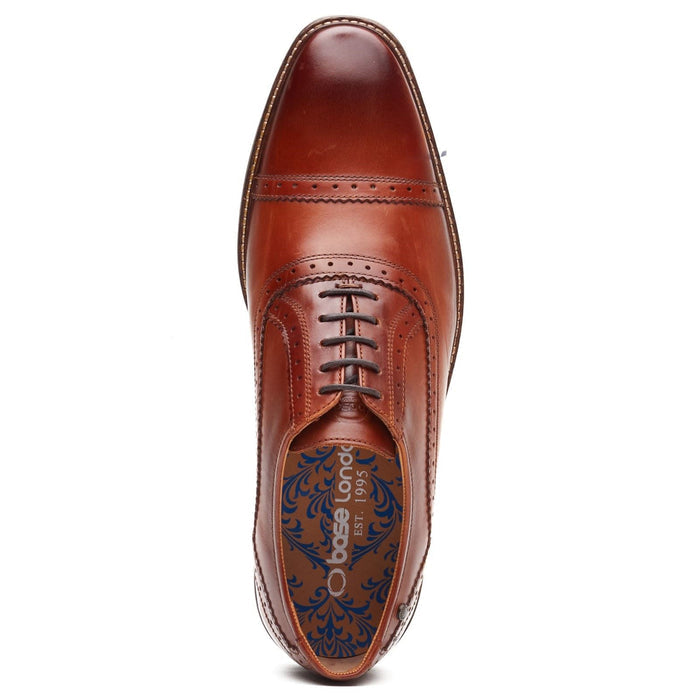 Base London Ascot Oxford Leather Men's Burnt Tan Oxford Shoes