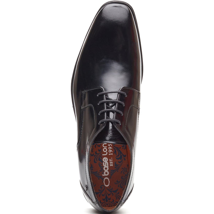 Base London Dome Lace Up Leather Men's Hi Shine Black Lace-Up Shoes
