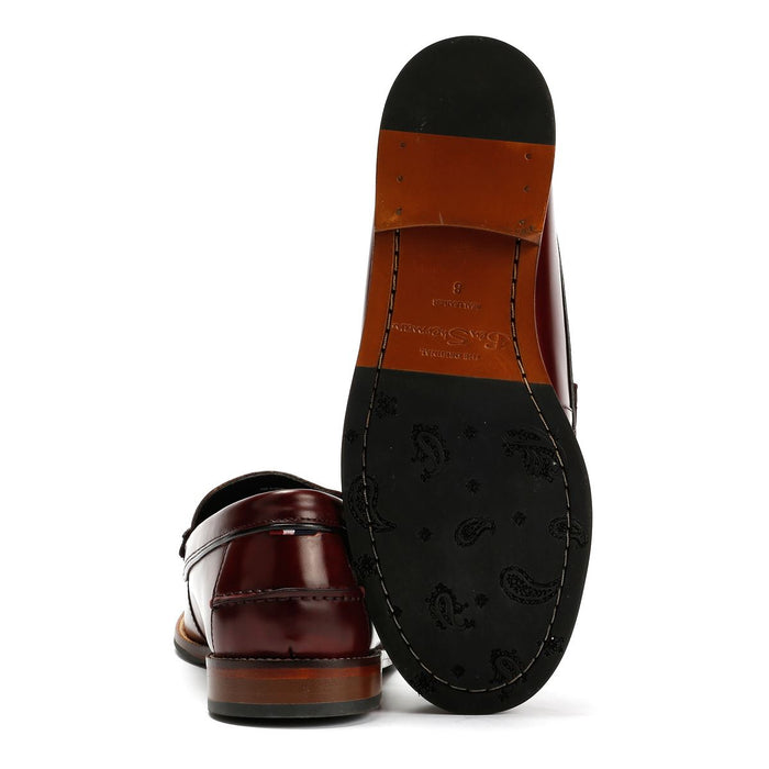 Ben Sherman Sid Brush Off Leather Men's Burgundy Tassel Loafers