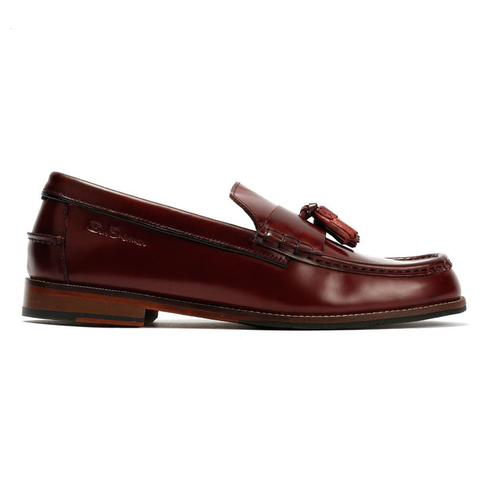 Ben Sherman Sid Brush Off Leather Men's Burgundy Tassel Loafers