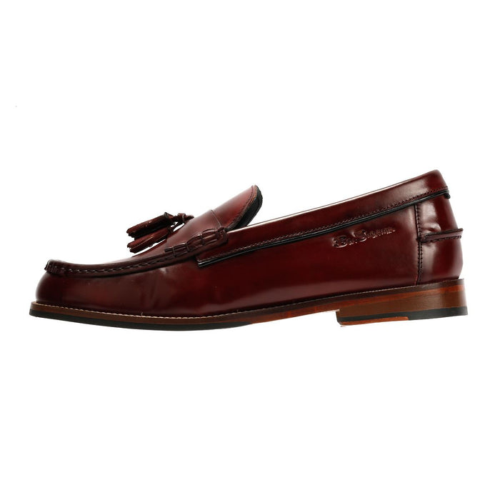 Ben Sherman Sid Brush Off Leather Men's Burgundy Tassel Loafers