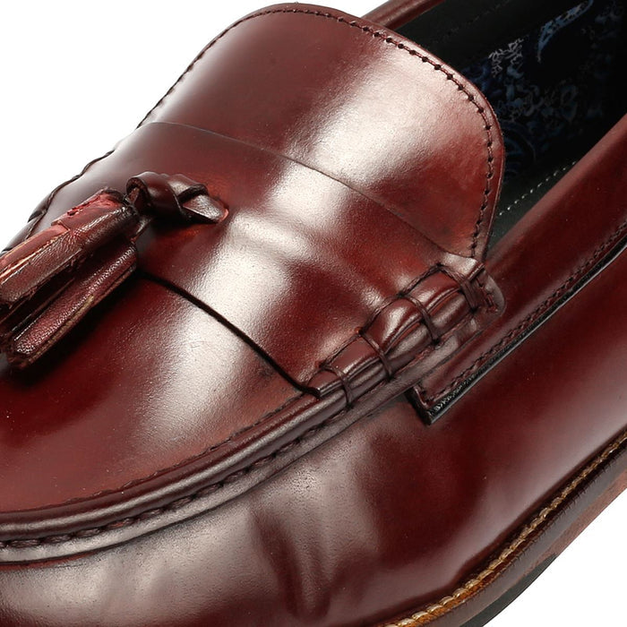 Ben Sherman Sid Brush Off Leather Men's Burgundy Tassel Loafers