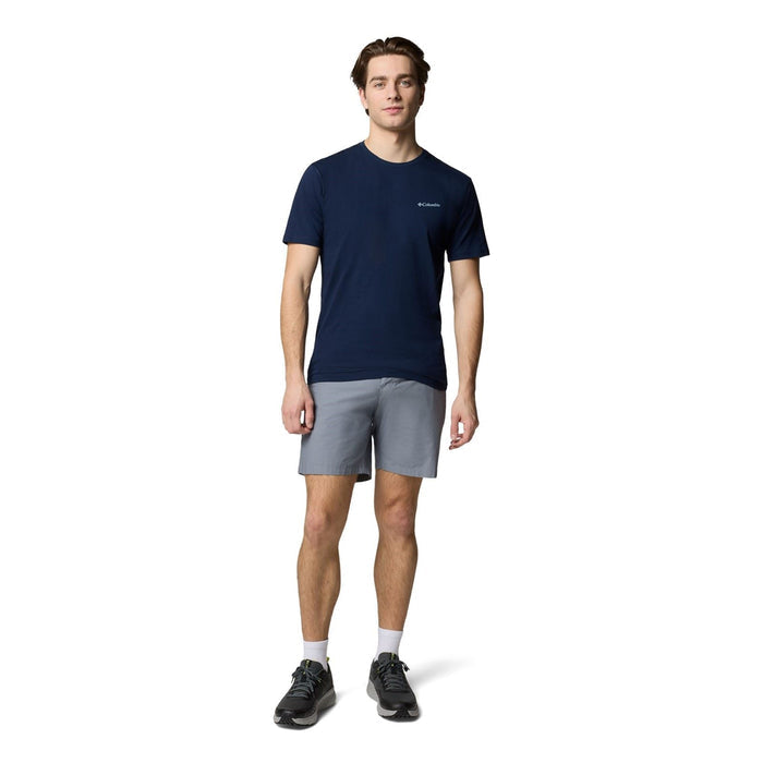 Columbia North Cascades Short Sleeve Tee Cotton Men's Blue Short Sleeve T-Shirts