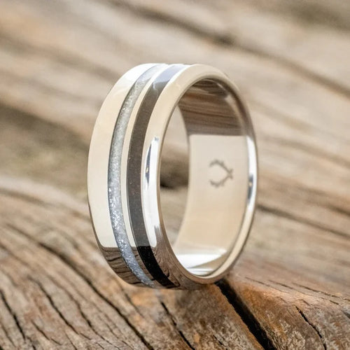 "Cosmo" - Diamond Dust & Coffee Wedding Band - Titanium (8mm) - Size 8-Staghead Designs