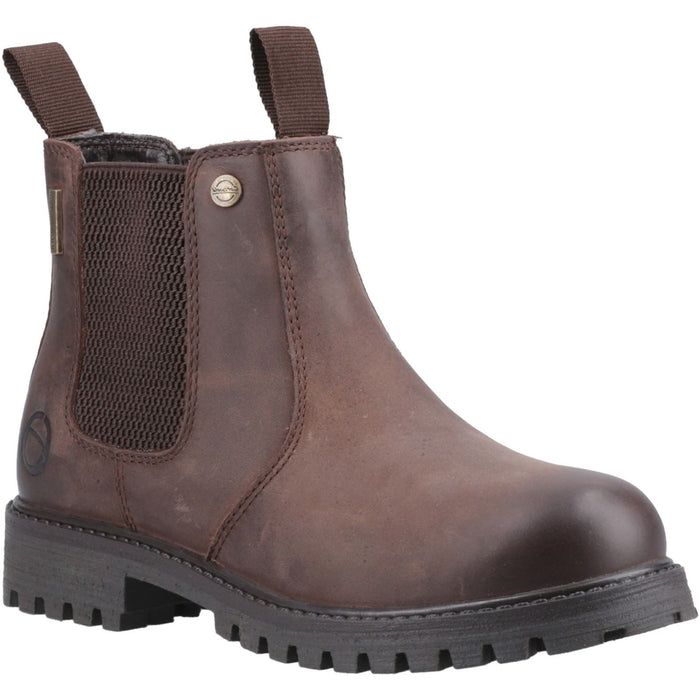 Cotswold Aston Leather Boy's Brown Flat Chelsea Boots