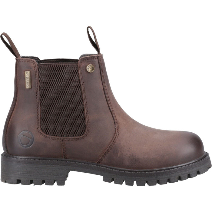 Cotswold Aston Leather Boy's Brown Flat Chelsea Boots