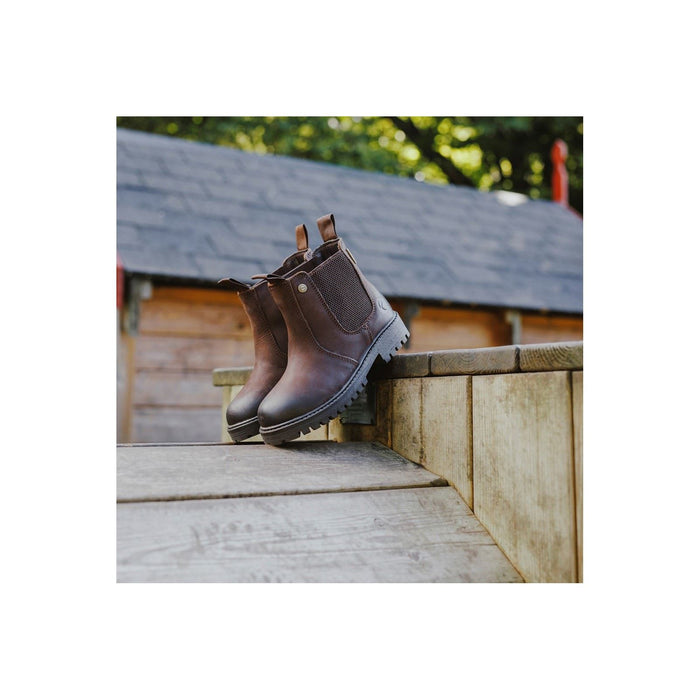 Cotswold Aston Leather Boy's Brown Flat Chelsea Boots