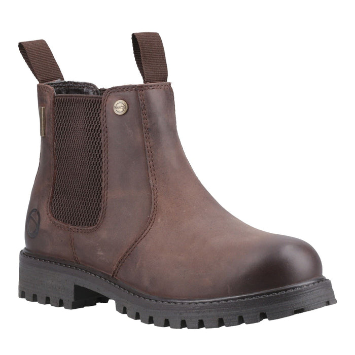 Cotswold Aston Leather Boy's Brown Flat Chelsea Boots