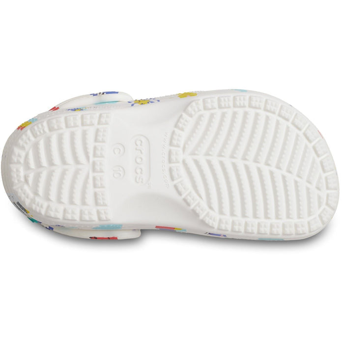 Crocs Classic Graphic Synthetic Kids White/Multi Clogs