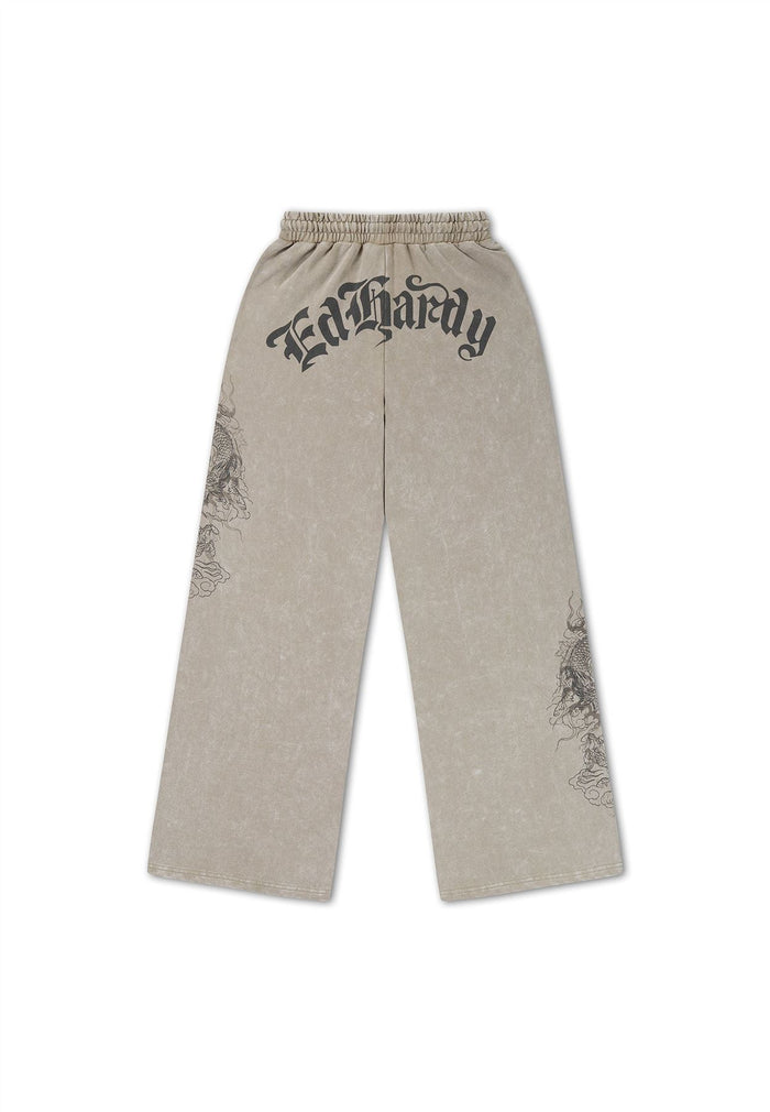 Ed Hardy Gothic Dragon Stone Wash Women's Grey Joggers