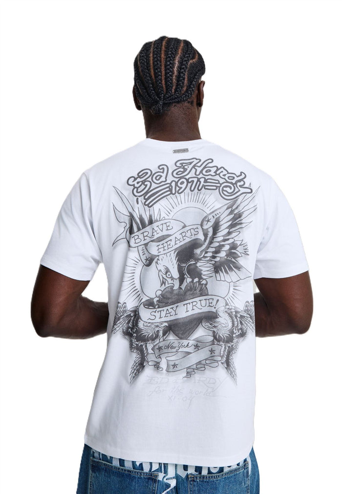 Ed Hardy Stay True Graphic Regular Men's White T-Shirts