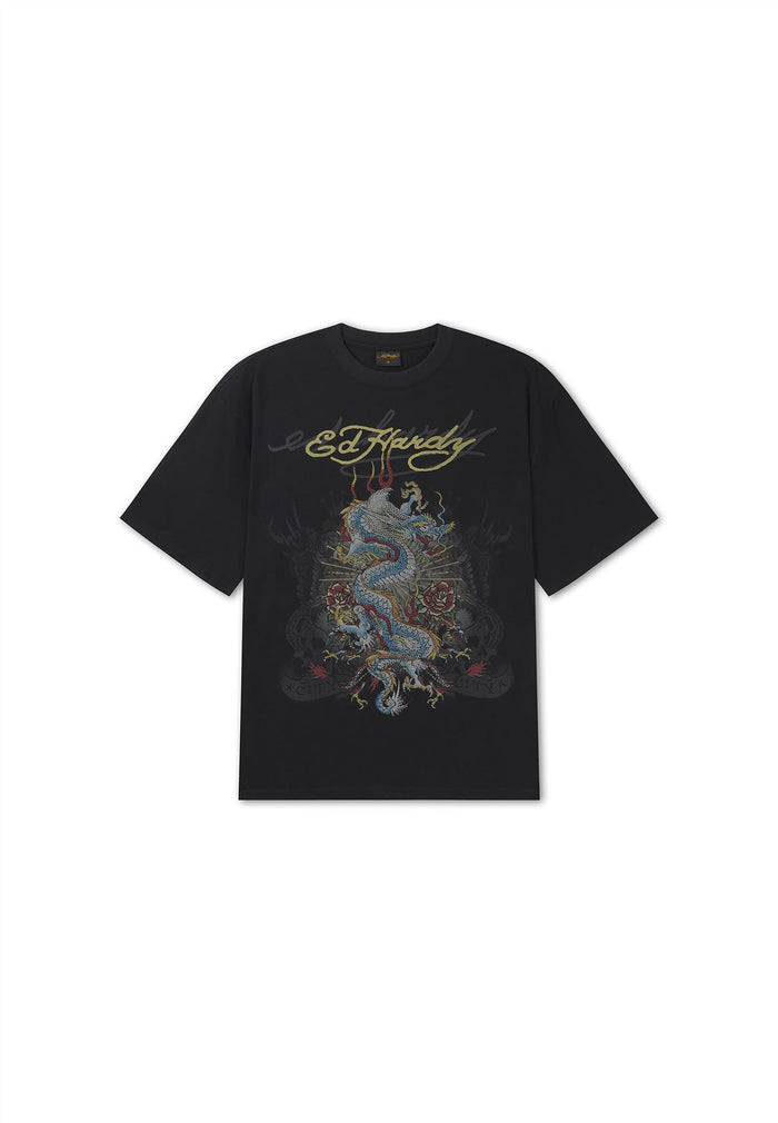 Ed Hardy When I Cared Graphic Relaxed Men's Black T-Shirts