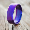 Fire-Treated Titanium Wedding Ring - Titanium (8mm) - Size 10 3/4-Staghead Designs