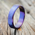 Fire-Treated Titanium Wedding Ring Featuring a Hammered Finish - Titanium (6mm) - Size 8 1/2-Staghead Designs