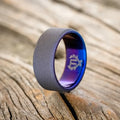 Fire-Treated Titanium Wedding Ring With Sandblasted Finish - Titanium (8mm) - Size 10 3/4-Staghead Designs
