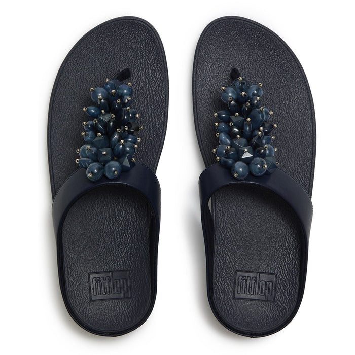 Fitflop Fino Toe-Post Polyurethane Women's Midnight Navy Sandals