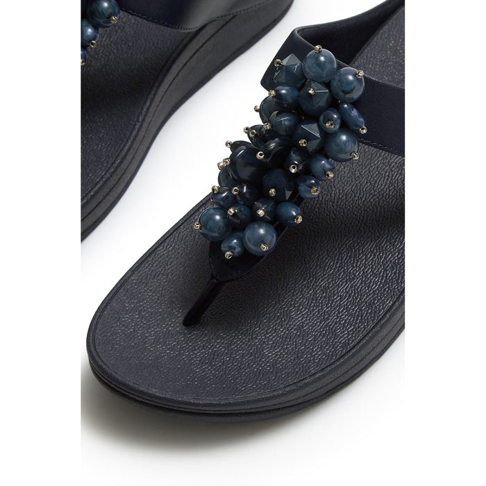 Fitflop Fino Toe-Post Polyurethane Women's Midnight Navy Sandals