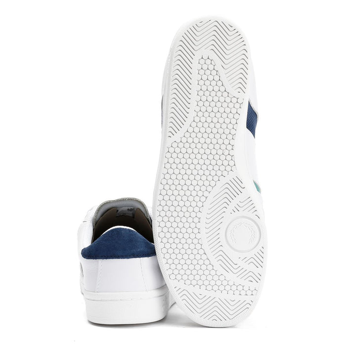 Fred Perry B725 Leather Suede Men's White/Navy/Mint Trainers