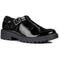 Geox J Casey G. E Leather Black Patent Shoes