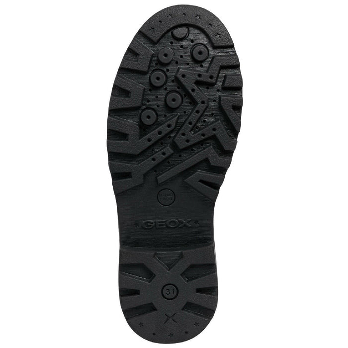 Geox J Casey G. E Leather Black Patent Shoes