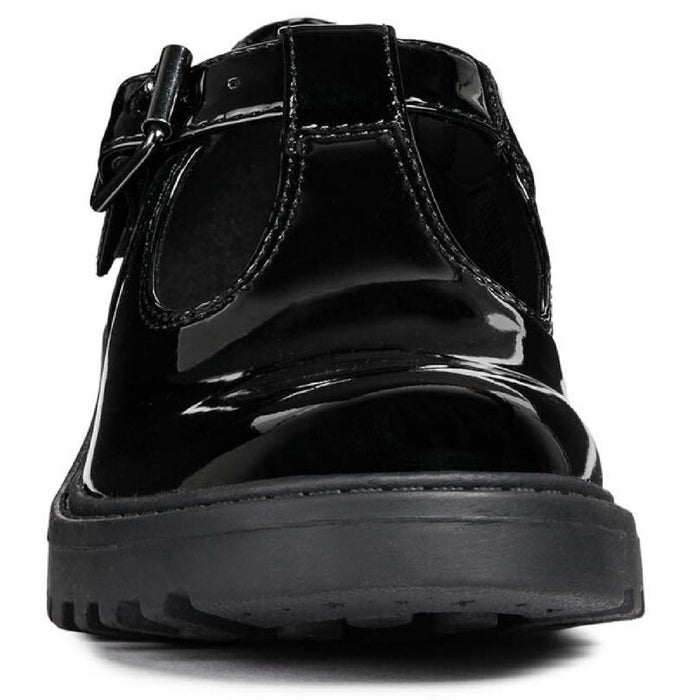 Geox J Casey G. E Leather Black Patent Shoes