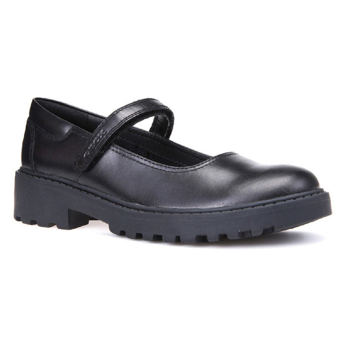 Geox J Casey G. P Leather Black Shoes