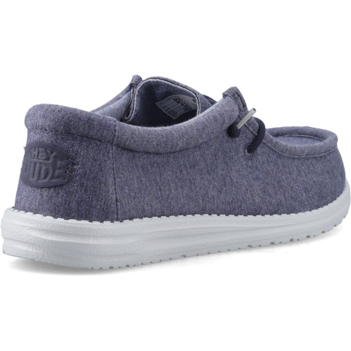 HEYDUDE Wally Stretch Jersey Cotton Men's Blue Moccasins Shoes