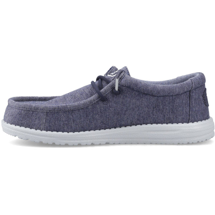 HEYDUDE Wally Stretch Jersey Cotton Men's Blue Moccasins Shoes