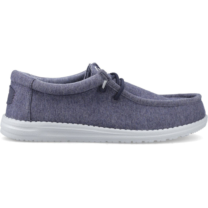 HEYDUDE Wally Stretch Jersey Cotton Men's Blue Moccasins Shoes