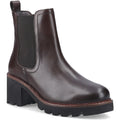 Hush Puppies Gaia Leather Women's Chocolate Heeled Chelsea Boots