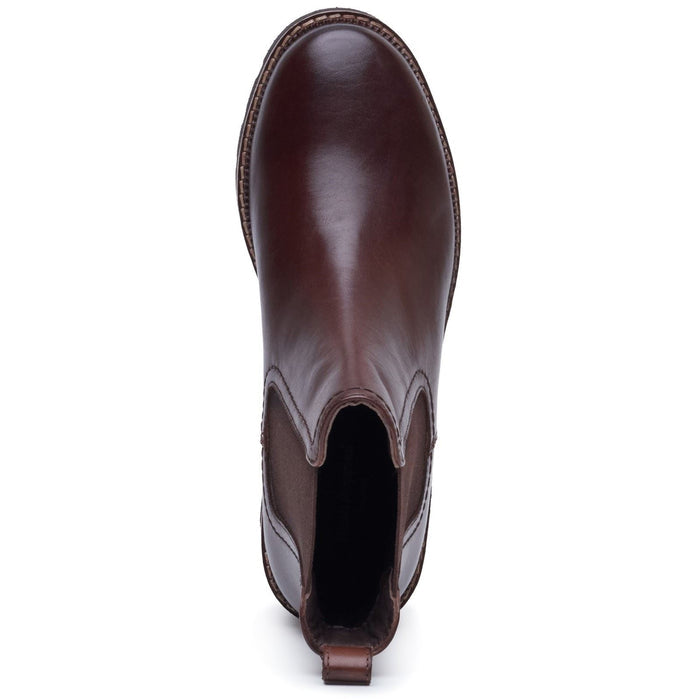 Hush Puppies Gaia Leather Women's Chocolate Heeled Chelsea Boots
