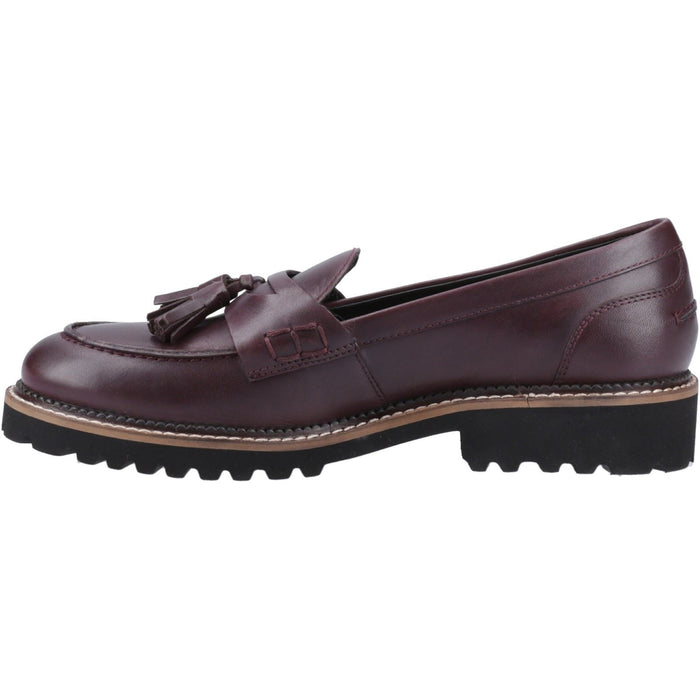 Hush Puppies Ginny Leather Women's Plum Wide Fit Loafers
