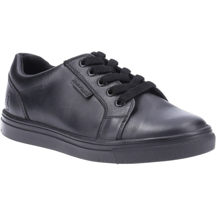 Hush Puppies Sam Junior Black Leather Lace-Up Shoes