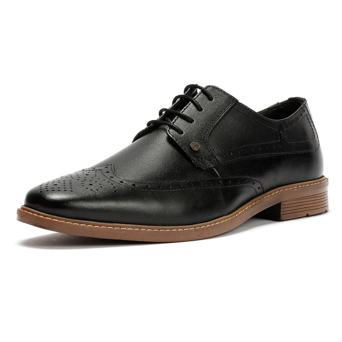 Lambretta Stockton Leather Men's Black Lace-Up Shoes