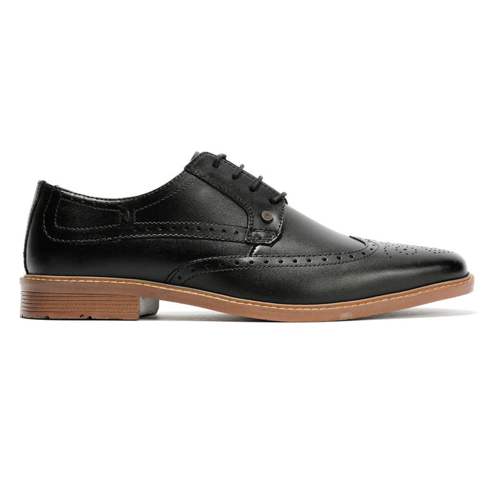 Lambretta Stockton Leather Men's Black Lace-Up Shoes