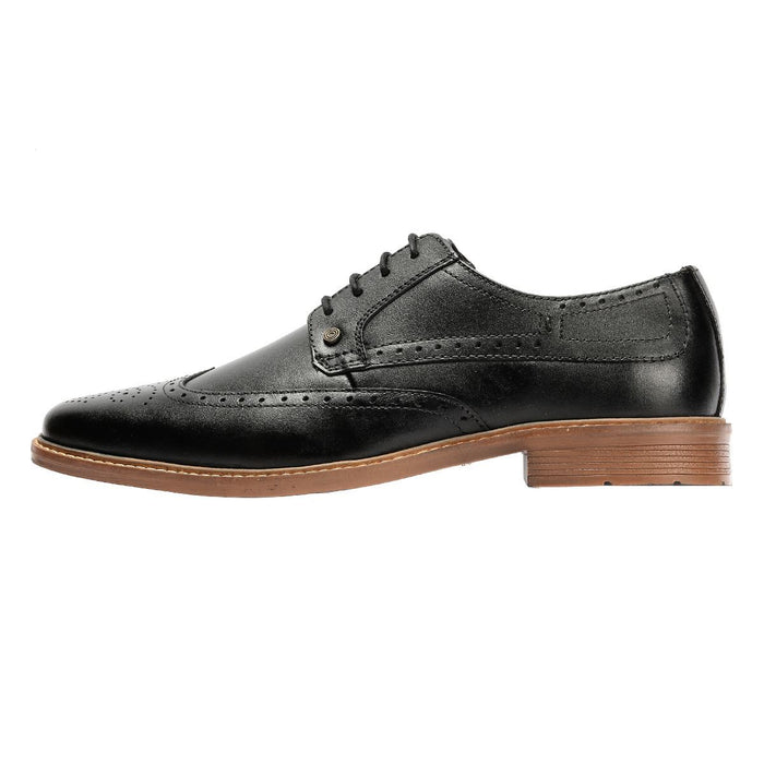 Lambretta Stockton Leather Men's Black Lace-Up Shoes
