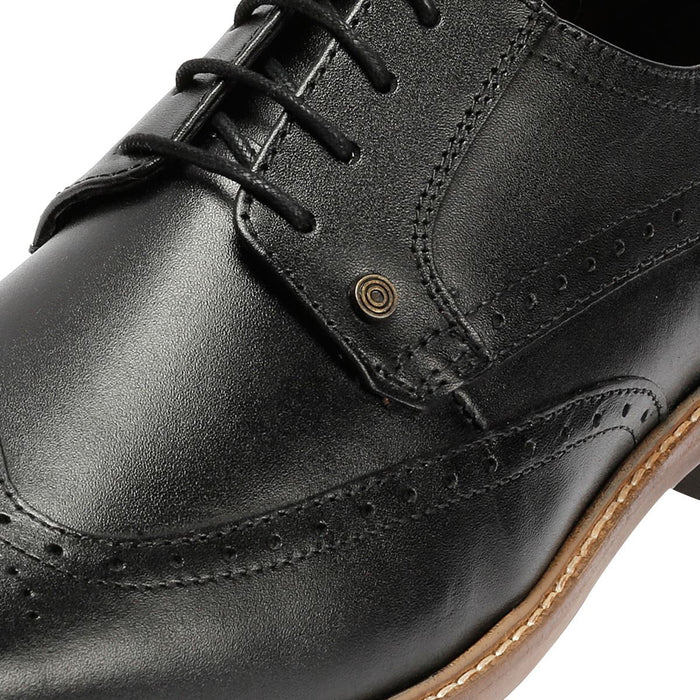 Lambretta Stockton Leather Men's Black Lace-Up Shoes