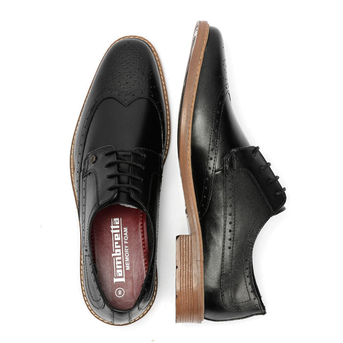 Lambretta Stockton Leather Men's Black Lace-Up Shoes