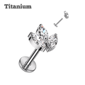 ear piercing jewelry lotus titanium threaded labret steel color