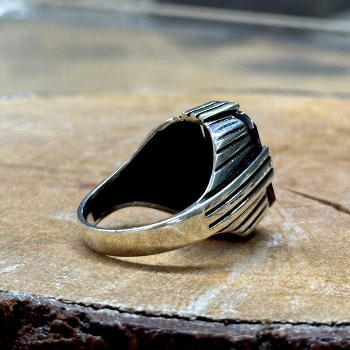 Men Handmade Ruby Garnet Stone Ring