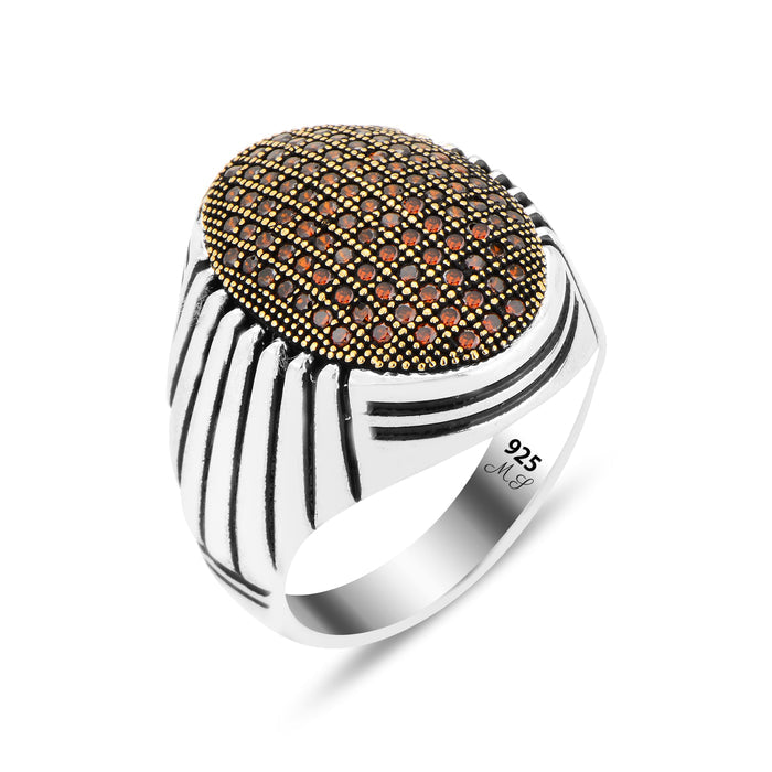 Men Handmade Ruby Micro Stone Ottoman Style Ring