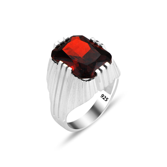 Men Handmade Square Ruby Gemstone