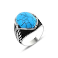Men Silver Handmade Turquoise Stone Ring